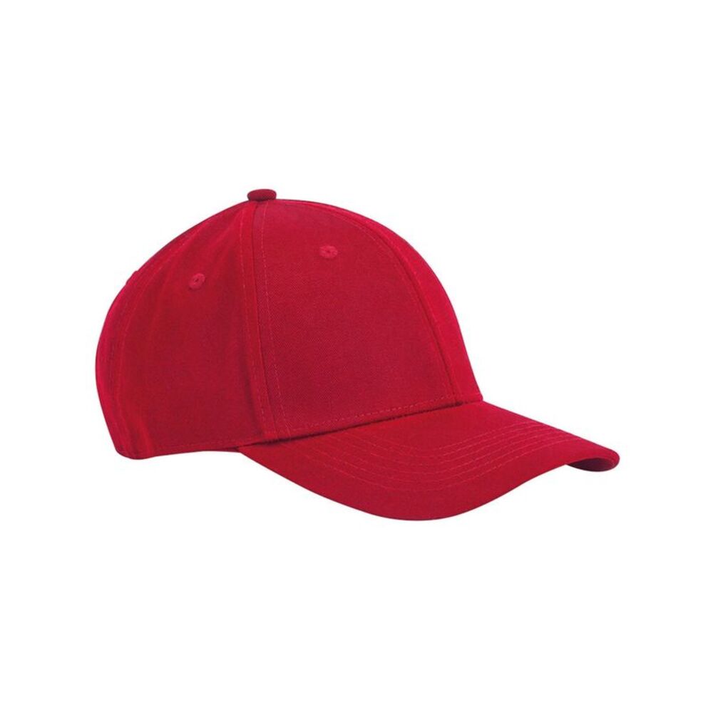Beechfield Classic Natural Cotton 6 Panel Baseball Cap / Classic Red